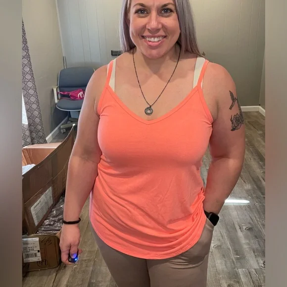 Zenana neon peach reversible cami - Picture 1 of 3